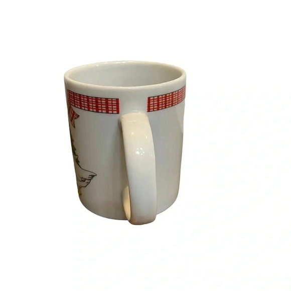 Anchor Hocking Vintage Christmas 10oz Coffee Tea Mug Plaid Ribbon Geese Tree - Picture 4 of 8